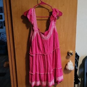 Torrid Vibrant Pink Dress with Lace Detail